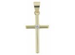 Kettenanhänger ADELIA´S "moderner Kreuz Anhänger aus 925 Sterling Silber", gold, Schmuckanhänger, Damen, Silber 925 (Sterlingsilber), Kettenanhänger