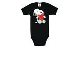Body LOGOSHIRT "Snoopy - Heart", Jungen, Gr. 74/80, EURO-Größen, schwarz, 100% Baumwolle, unifarben, kurz, Rundhals, Bodys Body, mit süßem Motiv