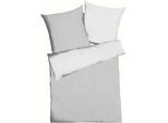 Bettwäsche KAEPPEL "Eternity", silber, B/L: 155cm x 220cm, 1 Stk., 1 Stk., Mako-Satin, B/L: 80cm x 80cm, 2 Stk., Mako-Satin, Obermaterial: 100% Baumwolle, Bettwäsche, Bettwäsche