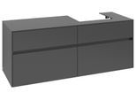 Villeroy & Boch Waschtischunterschrank Collaro C07500 1400x548x500mm 4 Ausz. Waschtisch re Graphite C07500VR