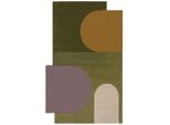 Wollteppich Kurzflor Grün-Bunt 150 x 240 cm - HALLEIN Kadima Design