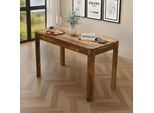 Esstisch Sheesham Massivholz 120cm Rechteckiger Esszimmertisch Küchentisch