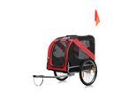 zoomundo Hundeanhänger Fahrradanhänger für Hunde - in Rot/Schwarz - Silver Frame