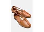 Fable Leder Ballerina mit Seitlichem Ausschnitt