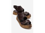 Lunas Leder Side-Zip Flach Absatz Sandale
