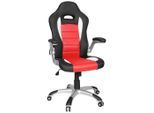 Mid.you , Rot, Schwarz, Weiß , Kunststoff , 64x118x57 cm , Wippmechanik mit Härtegradeinstellung , Büromöbel, Bürostühle, Gaming Stühle