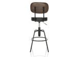 Mid.you , Schwarz , Metall , Lederlook , 43x103-113x43 cm , Sitzfläche 360° drehbar , Esszimmer, Barmöbel, Barhocker