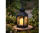 LED Außen-Tischleuchte AMBIENTE HAUS "Laterne antikschwarz 24cm inkl LED", schwarz, B:11cm H:24cm L:11cm, Leuchten