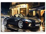 Wandbild ARTLAND "BMW Z8 nachts in Paris", schwarz (farbe bild(er): farbig), B:120cm H:80cm, Bilder, als Alubild, Leinwandbild, Poster, Wandaufkleber in verschied. Größen