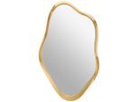 Novel Wandspiegel , Goldfarben , Kunststoff, Glas, Holzwerkstoff , 59.5x100x4 cm , senkrecht montierbar , Garderobe, Garderobenspiegel