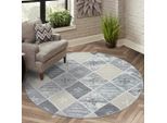 Teppich CARPET CITY "FLAIR179", grau, H:11mm Ø:200cm, Obermaterial: 50% Polyester, 50% Polypropylen, Teppiche, Teppich, Kurzflor-Teppich, Skandi-Stil, Wohnzimmer