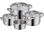 Topf-Set WMF "Gourmet Plus", grau (edelstahl), Töpfe, Mattiert, Hohlgriffe, Innenskalierung, breiter Schüttrand