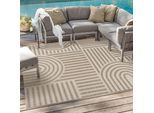 Teppich SANAT "Berlin", beige, B:140cm H:6mm L:200cm, Kunstfaser, Teppiche, Teppich, In -und Outdoor geeignet, Außenbereich, Terrasse, Balkon, auch Läufer