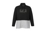 Sweatshirt VIA APPIA DUE "VIA APPIA DUE Sweatshirt", Damen, Gr. 44, schwarz, grau melange, Obermaterial: 49% Viskose CV. 43% Polyester PES. 8% Elasthan EL., regular fit, Sweatshirts Sweatshirt, mit Motiv aus Silbersteinchen, große Größen