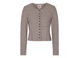 Trachtenstrickjacke SPIETH & WENSKY "Dietzing", Damen, Gr. 32, taupe, Obermaterial: 50% Viskose CV. 24% Polyester PES. 22% Polyamid PA. 4% Elasthan EL., slim fit, Rundhals, Strickjacken, mit Rundhals