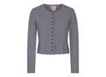 Trachtenstrickjacke SPIETH & WENSKY "Dietzing", Damen, Gr. 38, grau, Obermaterial: 50% Viskose CV. 24% Polyester PES. 22% Polyamid PA. 4% Elasthan EL., slim fit, Rundhals, Strickjacken, mit Rundhals