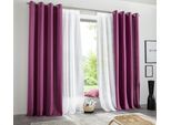 Vorhang OTTO HOME "Raja" Gr. 4, lila (beere), B:140cm H:245cm, Polyester, Recyceltes Material, Gardinen, Vorhang, einfarbig, Einfache Montage, Pflegeleicht, Ösen, 2 er Pack, uni