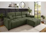 Ecksofa JOCKENHÖFER GRUPPE "Cremona L-Form, B: 263 cm, mit 30 cm elektr. Sitztiefenverstellung", grün (grün 426, 03), B:263cm T:115cm, Korpus: 100% Polyester;Kissen: 100% Polyester, Sofas, Ecksofa, 140kg Belastbarkeit je Sitz, Kopfteilverstellung & USB-Anschluss