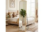 Spiegel OTTO HOME "Standspiegel Addrik, wahlweise in 2 Größen 150x40cm oder 160x50cm", goldfarben, B:40cm H:150cm T:2,7cm, Glas, Spiegel, Spiegel, Ganzkörperspiegel mit Sicherheitsglas, in verschiedenen Farben
