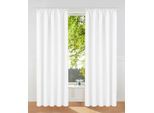 Vorhang OTTO HOME "Raja" Gr. 2, weiß, B:140cm H:175cm, Polyester, Recyceltes Material, Gardinen, Vorhang, einfarbig, Einfache Montage, Pflegeleicht, Ösen, 2 er Pack, uni
