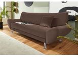 3-Sitzer HOME AFFAIRE "Saltare elegant & komfortabel, toller Designfuß, bequem, Breite 205cm", braun (dunkelbraun), B:205cm H:78cm T:82cm, Kunstleder SOFTLUX;Luxus-Microfaser ALCAZAR (100% Polyester);Feinstruktur (100% Polyester), Sofas, 3-Sitzer