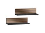 Mid.you Wandboard, Schwarz, Eiche, Holzwerkstoff, 60x15.7x17.3 cm, Küchen, Küchenmöbel, Küchenregale