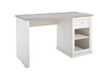 Hom`in Schreibtisch, Grau, Weiß, Holzwerkstoff, 1 Schublade(n) Schubladen, rechteckig, Wange, 59x76x135 cm, Stauraum, Arbeitszimmer, Schreibtische, Bürotische