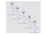 MP Unisex Crew Socks (5 Pack) - White - UK 9-11