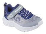 Sneaker SKECHERS "MICROSPEC ADVANCE", Baby, Gr. 23, blau (navy, grau), Lederimitat, Textil, Schuhe Sneaker, Babyschuh mit zusätzlichem Gummizug, Größenschablone zum Download