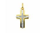 Kettenanhänger ADELIA´S "Kreuzanhänger 333 Weißgold ( 8K ) mit Zirkonia", gold, Schmuckanhänger, Damen, mit Zirkonia, Gold, Kettenanhänger, Goldanhänger Kreuz