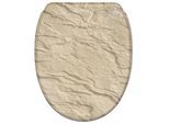 WC-Sitz SANILO "Sand Stone mit Absenkautomatik & Quick Release", braun (braun, beige), B:37,5cm L:47cm, MDF - Mitteldichte Holzfaserplatte, WC-Sitze, Premium Toilettendeckel, abnehmbar, leichte Montage von oben