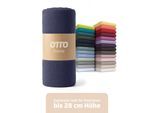 Spannbettlaken OTTO HOME "BLACKBERRY in BASIC und PREMIUM Qualität, 100% Baumwolle", blau (marine), B:160cm L:200cm, Jersey (110 g/m²), Obermaterial: 100% Baumwolle, Bettlaken, Spannbettlaken, für hohe Matratzen bis 28 cm, Bettlaken, Spannbetttuch, pflegeleicht, Topseller