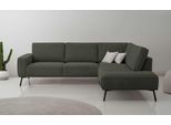 Ecksofa OTTO HOME "Vosby", grün (hunter), B:260cm H:85cm T:208cm, 90% polyester, 10% nylon, Sofas, Ecksofa, 260 cm, Chenille, mit dekorativer Kedernaht, Wellenunterfederung