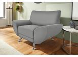 Sessel HOME AFFAIRE "Saltare elegant und komfortabel, toller Designfuß, Breite 112cm", grau, B:112cm H:78cm T:82cm, Luxus-Microfaser ALCAZAR (100% Polyester);Feinstruktur (100% Polyester);Kunstleder SOFTLUX, Sessel, Sessel