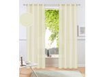 Vorhang OTTO HOME "Raja" Gr. 4, beige (champagner), B:140cm H:245cm, Polyester, Recyceltes Material, Gardinen, einfarbig, Einfache Montage, Pflegeleicht, Ösen, 2 er Pack, uni