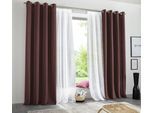 Vorhang OTTO HOME "Raja" Gr. 4, braun, B:140cm H:245cm, Polyester, Recyceltes Material, Gardinen, einfarbig, Einfache Montage, Pflegeleicht, Ösen, 2 er Pack, uni