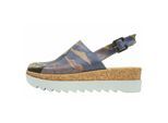 Clog DOGO "Akita Ancient Egypt Damen Sandalen", Damen, Gr. 41, Normalschaft, blau, Lederimitat, Schuhe Clog Sommerschuh, Handgefertigt