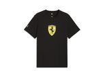 T-Shirt PUMA "Scuderia Ferrari Coloured Shield T-Shirt Herren", Herren, Gr. XXL, schwarz, Obermaterial: 100% Baumwolle. Rippe: 25% Polyester, 75% Baumwolle, clean, regular fit, Rundhals, Shirts T-Shirt