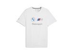 T-Shirt PUMA "BMW M MOTORSPORT Essentials T-Shirt Herren", Herren, Gr. XS, weiß, Obermaterial: 100% Baumwolle. Rippe: 20% Polyester, 80% Baumwolle, clean, regular fit, Rundhals, Shirts T-Shirt