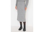 Midirock CECIL, Damen, Gr. M (40), sporty grau melange, Stoff, 33% Polyester, 31% Polyacryl, 24% Baumwolle, 12% Nylon, unifarben, normal wadenlang, Röcke, mit Schlitz
