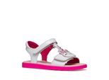 Sandale GEOX "J SANDAL JOYFOOT GIR", Mädchen, Gr. 30, pink (weiß, pink), Lederimitat, Basic, Schuhe Sandale, Sommerschuh, Klettschuh, Größenschablone zum Download
