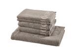 Joop! Frottierset Classic Doubleface, Grau, Textil, 5-teilig, Uni, Oeko-Tex® Standard 100, saugfähig, Aufhängeschlaufe, strapazierfähig, angenehm weich, hochwertige Qualität, Badtextilien, Handtuch-Sets