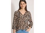 Shirtbluse CECIL, Damen, Gr. S (38), urban taupe, Stoff, 100% Viskose, normal normal, Rundhals, elastischer Bund, Blusen, mit 3/4 Ärmeln