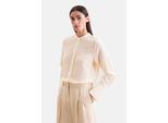 Klassische Bluse SEIDENSTICKER, Damen, Gr. S (36), gelb, 76% Viskose, 24% Polyamid, gestreift, regular fit, Rundhals, Blusen Bluse, 1/1 Rundhals Gestreift