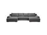 Carryhome Wohnlandschaft , Anthrazit , Kunststoff , Füllung: Schaumstoff , U-Form , 376x180 cm , Liegefunktion, Schlafen auf Sitzhöhe, Rücken echt , Wohnzimmer, Sofas & Couches, Wohnlandschaften, Wohnlandschaften U-Form