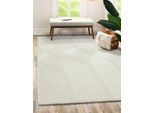 Teppich THE CARPET "Lima", beige (creme), B:160cm H:12mm L:230cm, Polyester, Teppiche, Teppich, Designer Teppich Flor 1 recyceltem Polyester waschbar