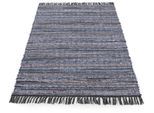 Teppich CARPETFINE "Kelim Chindi, Wendeteppich", schwarz, B:80cm H:6mm L:150cm, Baumwolle, Polyester, Teppiche, Teppich, handgewebt, Fleckerlteppich mit Fransen, auch vielen in Läufergrößen