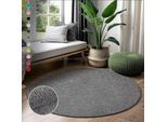 Hochflor-Teppich SANAT "LOCA", grau, H:30mm Ø:120cm, Kunstfaser, Teppiche, Wohnzimmer, Langflor, Shaggy, Schlafzimmer