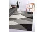 Teppich THE CARPET "Pearl", grau, B:240cm H:11mm L:330cm, Polypropylen, Teppiche, Teppich, moderner dichter Wohnzimmer Teppich Konturenschnitt