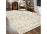 Teppich SANAT "Oslo", beige (creme), B:80cm H:10mm L:200cm, Kunstfaser, Teppiche, Teppich, meliert robuster Kurzflor, Wohnzimmer, Schlafzimmer, auch als Läufer